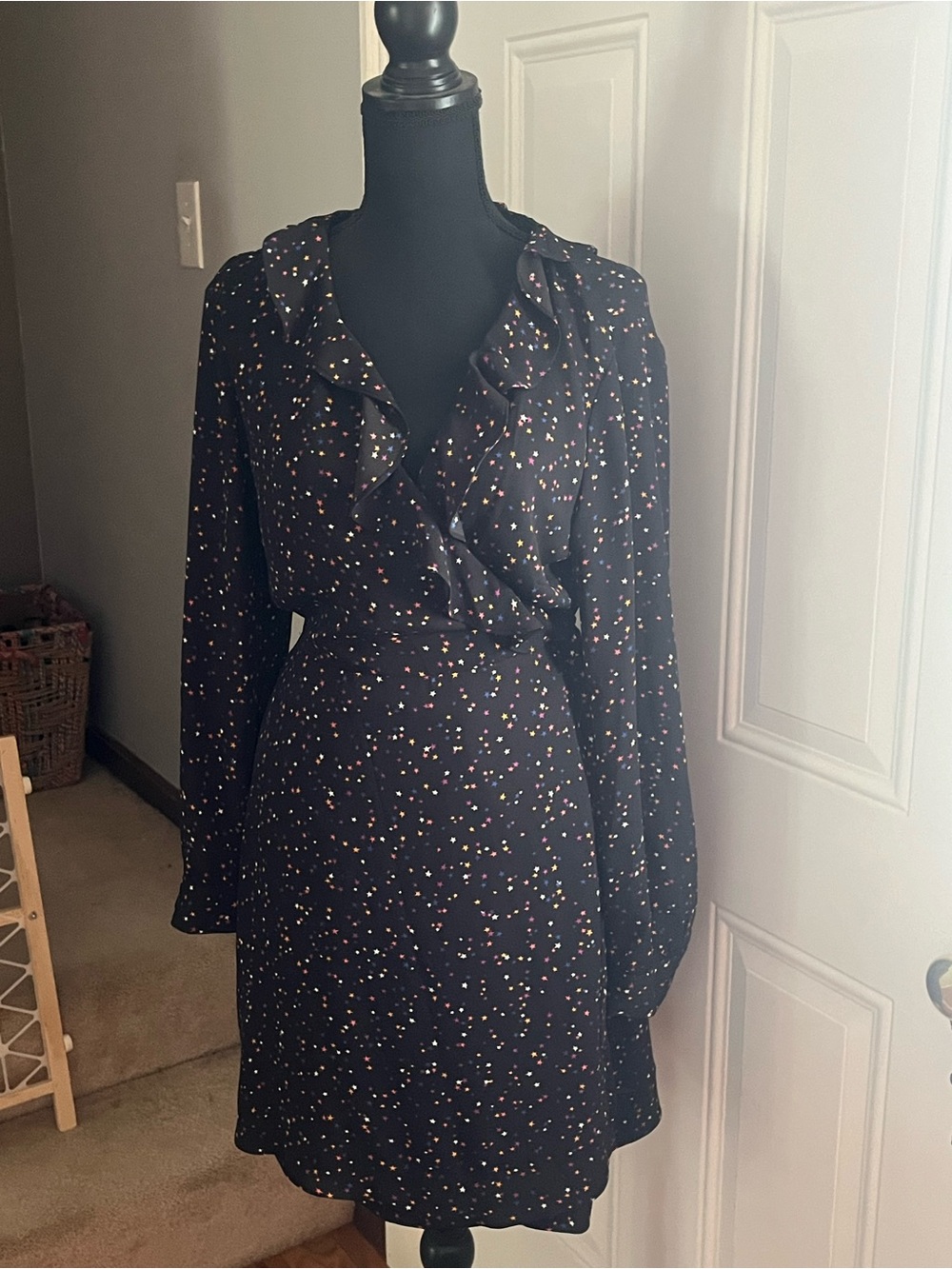 POPSUGAR Black Star & Moon Pattern Dress